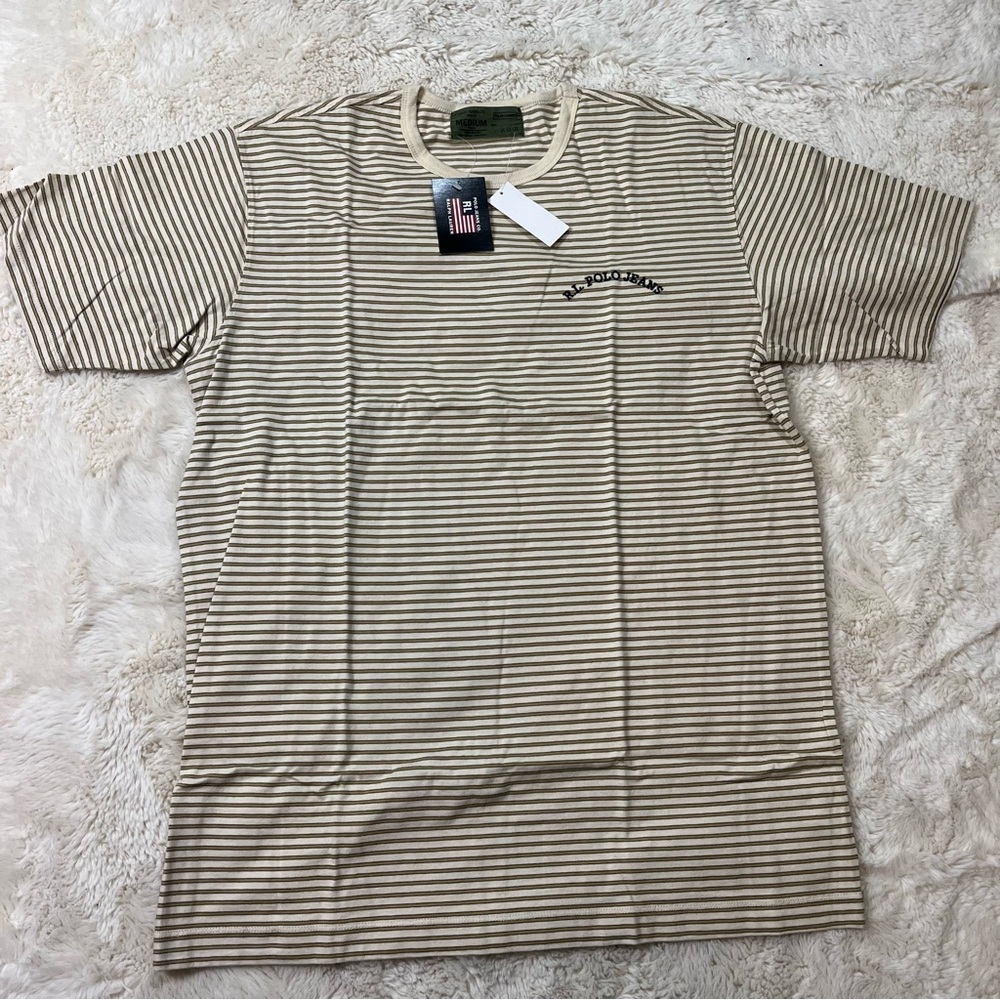 RARE Ralph Lauren Polo Jeans Co  RIBBED COTTON Tee Shirt Mens sz M New! Vtg